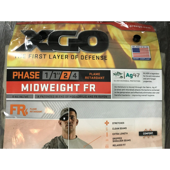(O5) XGO Flame Retardant Midweight Men's Size 2XL Base Layer Long John Phase 2 - Picture 5 of 8